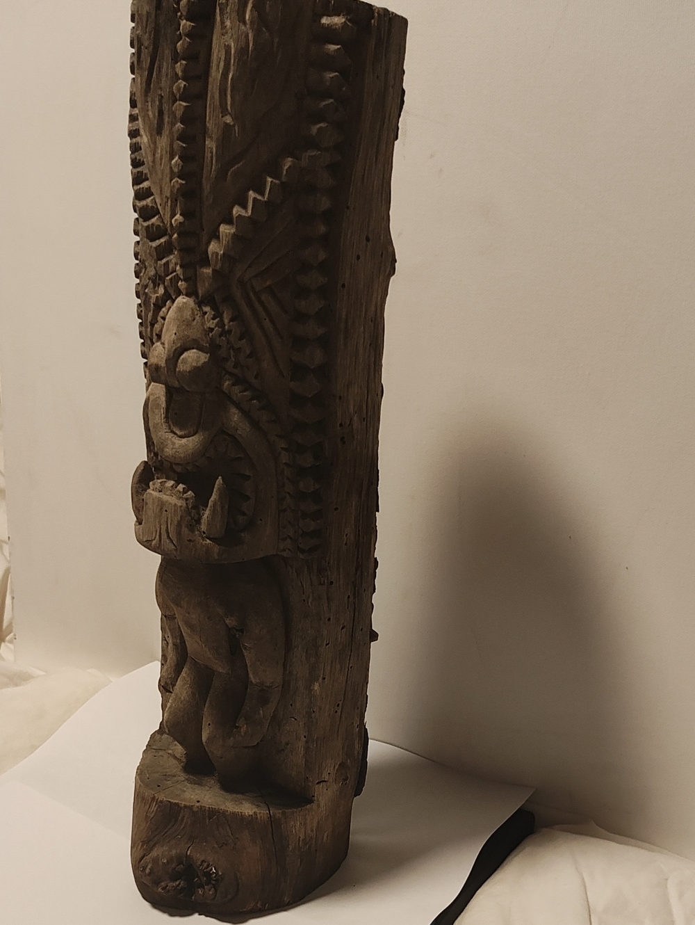 "tiki with two bottom fangs warrior"traditional Hawai God of War Ku by Kemo 1970 - Picture 3 of 12